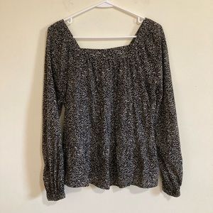 Old Navy Black & White Tiered Blouse